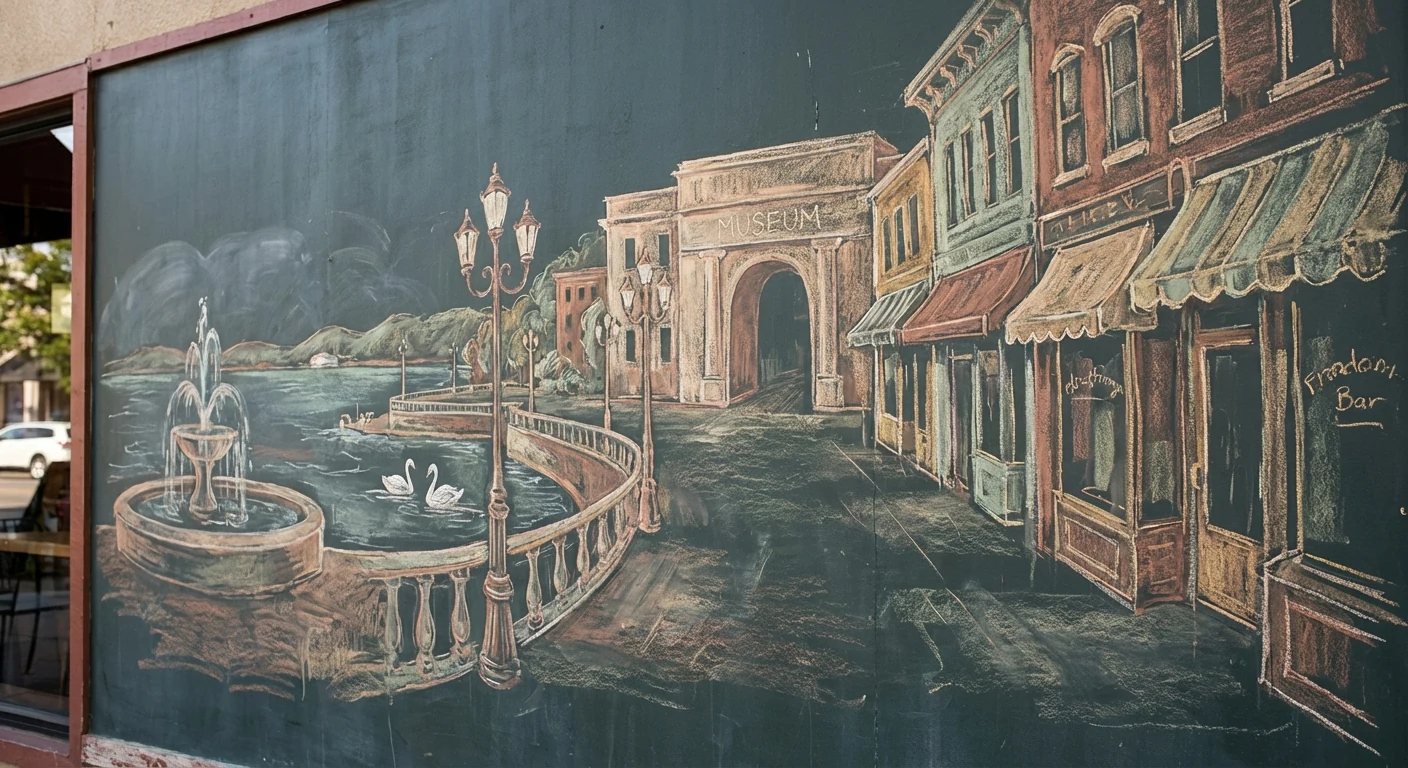 Downtown Lakeland chalk illustration