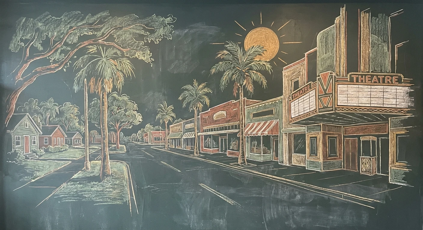 Colonialtown North / South chalk illustration