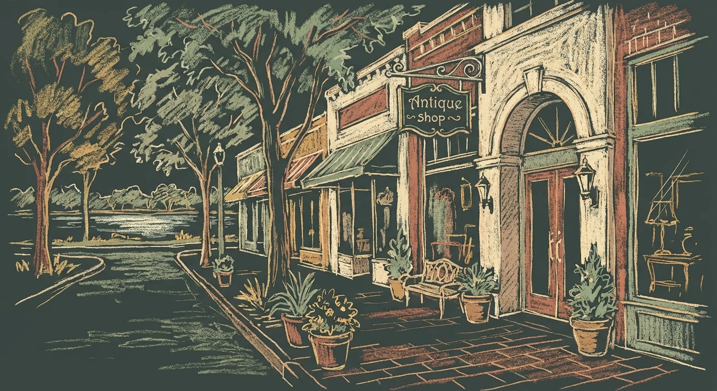 Ivanhoe Village chalk illustration