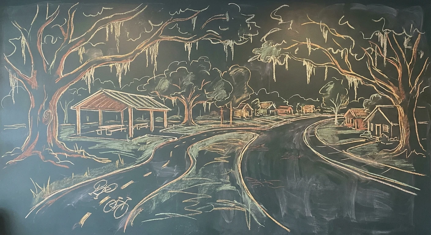 Wadeview Park chalk illustration
