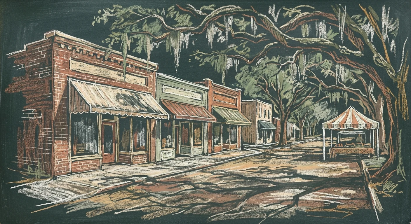 Frenchtown chalk illustration