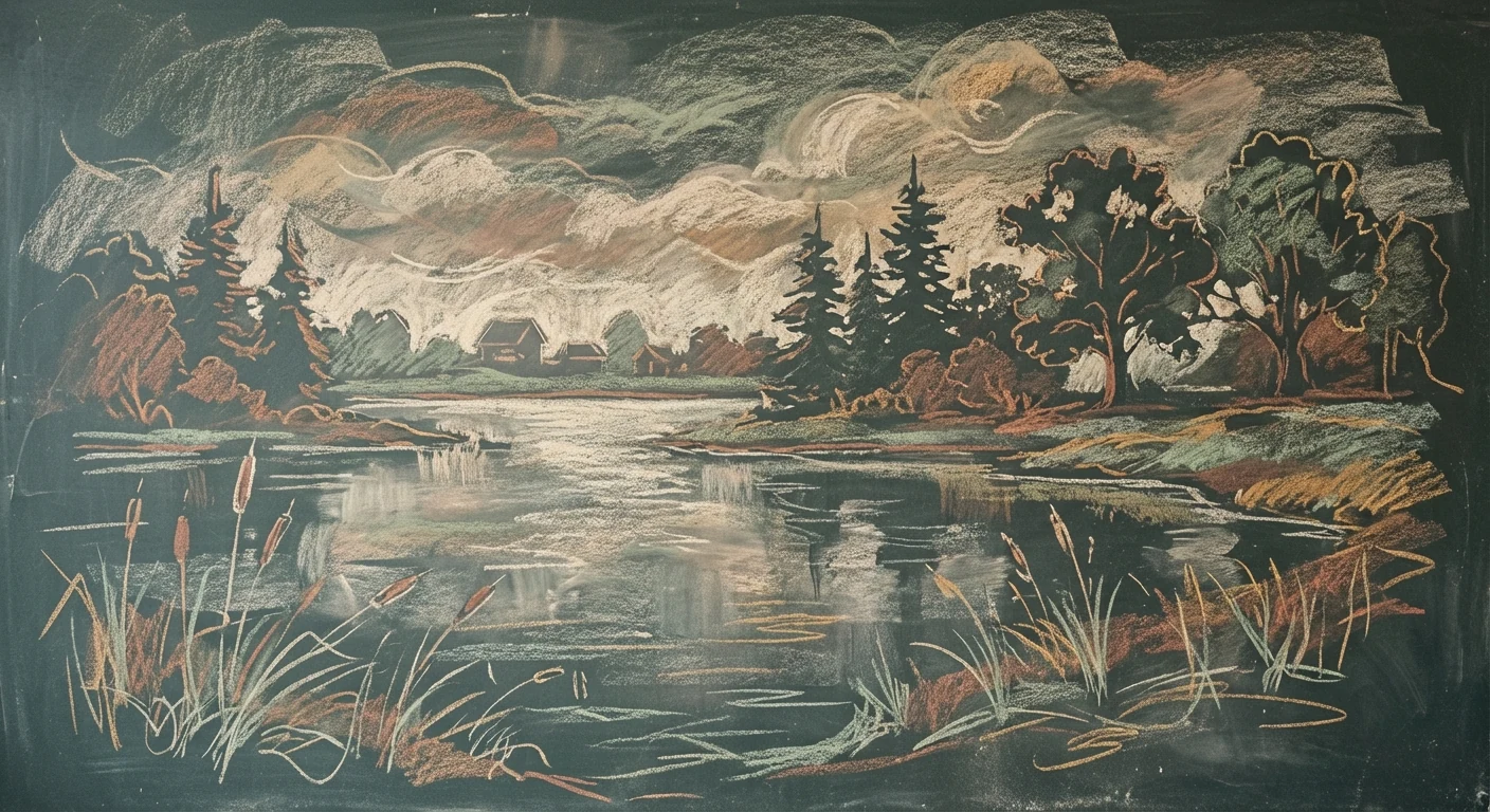 Killearn Lakes chalk illustration